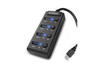 Orico 4 Ports Usb3.0 Hub For Pc Laptop With Separated Power Supply Switcher