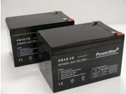 PowerStar® 12V 15AH SLA Battery replaces cb12 12 np12 12 bp12 12 es12 12 ub12120 2PK