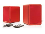 EAN 7330117131254 product image for Audio Pro Living LV2E Wireless Loudspeaker - Pair (Red Leather) | upcitemdb.com