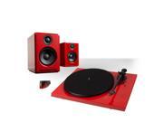 PRO JECT Debut Carbon DC Turntable With Ortofon 2M Red Cartridge and Audioengine A2 Limited Edition Premium Powered Des
