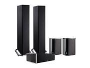 Definitive Technology BP9020 5.0 High Power Bipolar Tower Speaker Package with Integrated Subwoofers Black