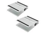 SoundXtra Universal Desktop Speaker Stand Size Small Pair Silver