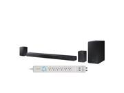 Samsung HW K950 5.1.4 Channel Soundbar with Dolby Atmos and Panamax 6 Outlet Floor Power Strip with USB Charging