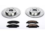 PowerStop K2069 Vented Front Brake Kit Drilled Slotted Cast Iron