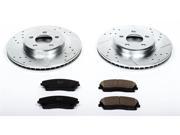 PowerStop K1714 Vented Front Brake Kit Drilled Slotted Cast Iron