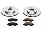 PowerStop K1678 Vented Front Brake Kit Drilled Slotted Cast Iron