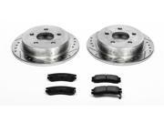 PowerStop K1558 Solid Rear Brake Kit Drilled Slotted Cast Iron