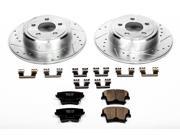PowerStop K1719 Solid Rear Brake Kit Drilled Slotted Cast Iron