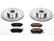PowerStop K2373 Vented Front Brake Kit Drilled Slotted Cast Iron