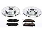PowerStop K2067 Vented Front Brake Kit Drilled Slotted Cast Iron