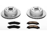 PowerStop K2046 Vented Rear Brake Kit Drilled Slotted Cast Iron