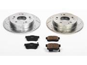 PowerStop K1243 Solid Rear Brake Kit Drilled Slotted Cast Iron