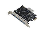 Sedna PCIE 7 Ports USB 3.0 Adapter Card with SATA Power Connector