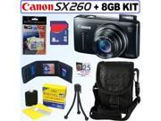 Canon PowerShot SX260 HS 12.1 MP CMOS Digital Camera (Black) + 8GB Accessory Kit