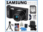 Samsung WB150 14.2MP WI-Fi Digital Camera with 18x Optical Zoom and 3-inch LCD in Black + 32GB Memory Card + Replacement Battery Pack + Camera Case + Accessory