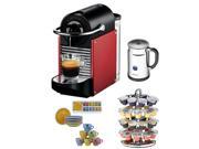 UPC 639767663540 product image for Nespresso Pixie D60 Carmine Espresso Machinea & Aero Bundle Dark Red + Set Of 6  | upcitemdb.com