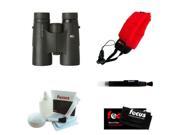 Eagle Optics Denali 8x42 Roof Prism Binoculars with Focus Foam Float Strap Red and Deluxe Accessory Kit