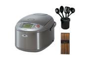 Zojirushi Np-gbc05 3-cup Rice Cooker And Warmer With Induction Heating System   Silk Wrapped Chopsticks 5-pack   Kitchenaid Cook's Series Ceramic Crock With Too