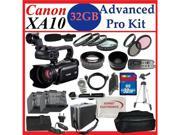 Canon XA10 Professional Camcorder with 64GB Internal Flash Memory and Full Manual Control Photographers Package: 32GB SD, Wide Angle Lens, Telephoto Lens, 3PC