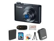 Canon PowerShot S110 Digital Camera (Black) 32GB Bundle. Package Includes: 32GB Memory Card, Memory Card Reader, Extended Life Replacement Battery, Case, Table