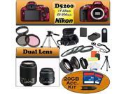 Nikon D5200 24.1 MP Digital SLR Camera (Red) With Nikon 18-55mm Lens, And 55-200mm G Lens including our Huge Accessory Package
