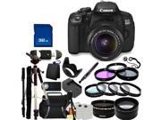 Canon 650D / EOS Rebel T4i Digital Camera with EF-S 18-55mm IS II Len. Includes: Wide Angle & Telephoto Lenses, 3 Piece Filter Kit (UV-CPL-FLD) , 4 Piece Macro