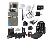 GoPro HERO3: Silver Edition Camera (CHDHN-301) + Action Pro Series All In 1 Outdoors Kit for flat surface -helmet biking, skydiving, surfing, horsebackriding, f