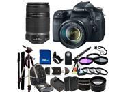 Canon EOS 70D (8469B016) DSLR Camera with 18-135mm STM f/3.5-5.6 Lens & Canon 55-250mm Lens With Deluxe Accessory Bundle