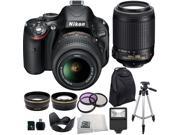 Nikon D5100 Digital SLR Camera with 18-55mm VR Lens And Nikon 55-200mm Lens + 3 Extra Lens + 8GB SDHC Memory Card & More !