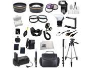 Photo4Now EVERYTHING YOU NEED Package for Nikon D3100, Nikon D3200, Nikon D5100, Nikon D5200 DSLR Cameras. Includes: Wide Angle & Telephoto Lenses, Filters, Re