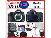 Canon EOS 5D Mark III Digital SLR Camera Body + Huge Battery, Flash & Tripod Acces