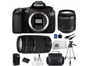 Canon EOS 60D SLR Digital Camera Kit with Canon EF-S 18-55mm IS and EF 75-300mm lenses Including Extra LP-E6 Repalcement Battery & Travel Charger