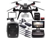 3DR Solo Quadcopter (No Gimbal) with Manufacturer Accessories + Extra 3DR Flight Battery + 2 3DR Propeller Sets + 3DR Solo Backpack + SanDisk 32GB Extreme PRO m