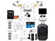 DJI Phantom 3 Professional Quadcopter w/ 4K Camera, 3-Axis Gimbal & Manufacturer Accessories + Extra DJI Battery + Water-Resistant Hardshell Backpack + Quick-Re
