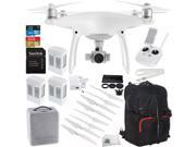 DJI Phantom 4 Quadcopter Drone with Manufacturer Accessories + 2 Extra DJI Intelligent Flight Batteries + SanDisk Extreme 32GB microSDHC Memory Card + 6PC Filte
