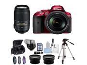 Nikon D5300 Digital SLR Camera Red With 18-140mm Lens & 55-300mm VR Lens Kit 1