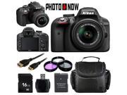 Nikon D3300 1532 Black Digital SLR Camera with 18-55mm VR Lens Basic 16GB Bundle