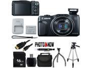 Canon PowerShot SX700 HS 9338B001 Black 16.1 MP 25mm Wide Angle Digital Camera HDTV Output With Essential Bundle
