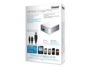 ISOUND USB Wall Charger Pro for iPad iPhone iPod Smartphones MP3 Players Digital Cameras White Grey Model ISOUND 2151