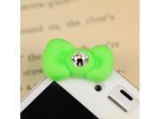 UPC 610370005088 product image for MiniSuit iPhone 3 4 4S Dustplug Ear Jack Cap Hello Ribbon Bow 3.5mm (Green) | upcitemdb.com