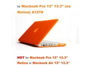 Rubberized Hard Case Laptop Shell Keyboard Skin Screen Protector for Apple Macbook Pro 13�? 13.3�? not Retina A1278 Orange