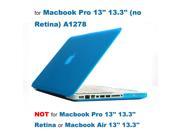 Rubberized Hard Case Laptop Shell Keyboard Skin Screen Protector for Apple Macbook Pro 13�? 13.3�? not Retina A1278 Blue