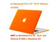 Rubberized Hard Case Laptop Shell Keyboard Skin Screen Protector for Apple Macbook Pro 15�? 15.4�? Retina Display A1398 Orange