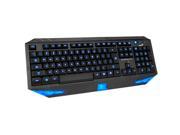 Ergonomic Blue LED Backlit Gaming USB Keyboard for PC Laptop
