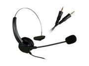 Head Handsfree Call Center Noise Cancelling Corded binaural Headset Headphone with Mic Mircrophone Dual 3.5mm Audio for Phone Desk Telephonefor Phone Telephone