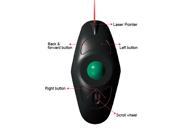 USB Wireless PC Laptop Finger HandHeld Trackball Mouse Mice with Laser Pointer Black DPI 400 600 800 100