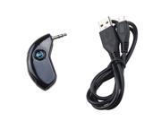 Portable Music Audio Streaming Receiver Adapter Hands free Calling Bluetooth Car Kit with 3.5mm Stereo Output for Home Stereo Mobile Tablet Notebook Black