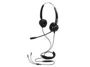 AGPtek Hands free Dual 3.5mm Universal Call Center Telephone Headset Binaural Telephone Headset Best Sound Quality with Noise Canceling Mic 3.5MM QD Vol