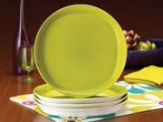 Rachael Ray Set of 4 Round Square Dinner Plates Green Apple