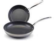 EarthPan 2 pc. Nonstick EarthPan Stainless Steel Skillet Set